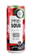 Poikain Parhaat SOUR Mansikka-Lime limonaadi, kirpeä alkoholiton mansikkajuoma, 0,33 l tölkki