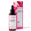 A 30ml bottle of Puhdas+ Rejuvenating Niacinamide Serum 10% with a dropper, displayed next to its vibrant pink and white packaging. The cylindrical glass bottle has a white dropper cap and a matte label. Text on the label includes “vegan” and “made in Finland.” Serif fonts are used on both bottle and box. Neutral studio background, no people or hands.
