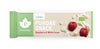 Puhdistamo Luomu Snack Raspberry & White Cacao: vihreä-beige patukkakääre mattapintaisesta muovista, suorakulmainen muoto; kääreessä tuorevadelmia ja valkosuklaaroiskeen kuvitus; suuri lihavoitu valkoinen groteskiteksti tuotenimelle sekä pienempi alateksti; tausta on neutraali, ei ihmisiä tai käsiä näkyvissä; tavanomainen tuotekuva pakkauksen etupuolesta.