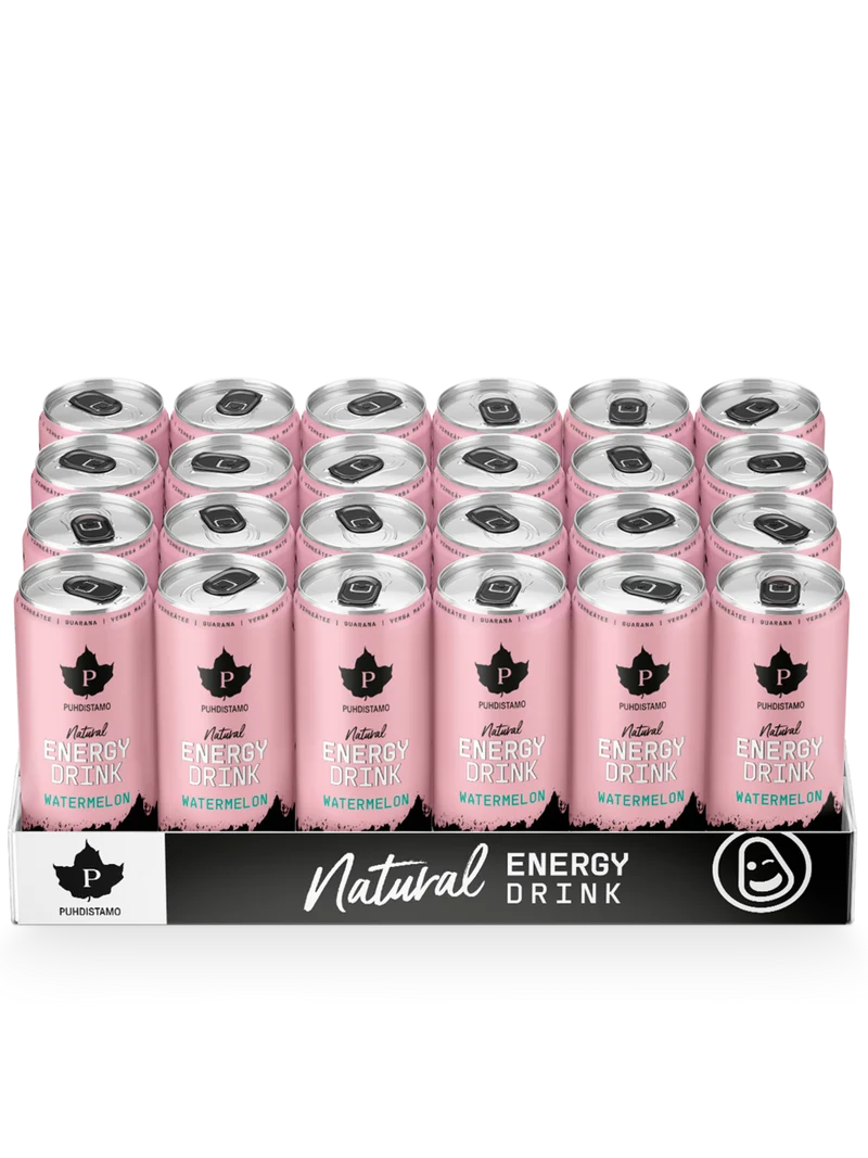 Puhdistamo Natural Energy Drink Watermelon Strong 24-pack
