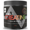 Puls Pro-7 Creatine Watermelon; musta muovipurkki PRO-7 Creatine -jauheelle kiiltopäällysteellä; etiketissä brändinimi monenvärisellä lihavoidulla tekstillä ja luettelo seitsemästä kreatiinilajista, Siperian ginsengistä, L-sitrulliinimalaatista, kalsium-AKG:sta ja vesimeloni-mausta; purkin koko 300 g, 30 annosta merkittynä; tausta tasainen, ei ihmisiä.