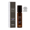 Pure=Beauty Eye Serum, hyaluronihappoa sisältävä silmänympärysseerumi Bernerin ruskeassa pullossa ja pakkauksessa, oikealla ECOCERT Cosmos Organic -sertifikaattilogo valkoisella taustalla korostaen luomukoostumusta; pullo ruskea ja mattapintainen, sylinterimäinen, pakkaus suorakaiteen muotoinen selkeällä typografialla; molemmissa tuotenimi, pääainesosa, brändi ja sertifikaattimerkki; ei ihmisiä eikä käsiä näkyvissä.