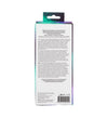 The back of a product box with a white background and teal accents, displaying product information, instructions, and a barcode at the bottom. The text highlights usage, sustainability, social impact, and eco-friendly initiatives.