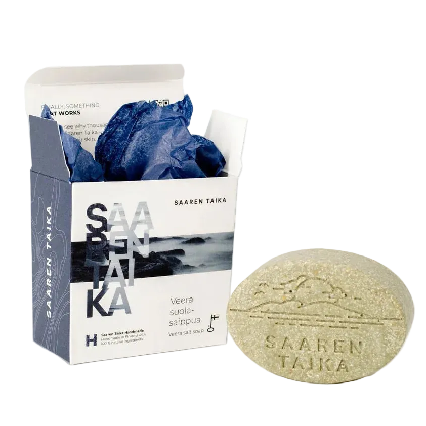 Saaren Taika Veera Suolasaippua luonnollinen palasaippua pakkauksineen