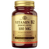 Solgar B2-vitamiini (Riboflaviini) 100 mg -pullo, ruskea, matta kultainen kierrekorkki; kultainen-tummanruskea väritys, antiikvateksti, 100 kasviskapselia, vegaaninen, sokeriton ja tärkkelyksetön
