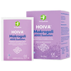 Terveyskaista HOIVA® Makrogoli: kaksi violettia Hoiva Makrogoli 4000 Sualaton -pakkausta, suomalainen ruoansulatuksen tuotteeksi tarkoitettu tuote, valkoinen ja vihreä logo ja teksti, rinnakkain; toinen on terävälinjainen mattapintainen rasia, toinen kertaannospussi rypytetyin päin; molemmissa lihavoitu groteskikirjasin; valkoinen tausta, ei ihmisiä tai käsiä näkyvissä, kuvattu edestäpäin silmän korkeudelta.