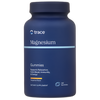 Trace Minerals Magnesium Gummies Watermelon; sininen muovipullo kiiltäväpinnalla, sylinterinmuotoinen, valkoinen kierrekorkki; etupuolen etiketissä lukee ”trace Magnesium Gummies” lihavalla groteskilla, alla pienempää tekstiä; pullo ilmoittaa sisältävänsä 120 mandariininmakuista purukumia; tausta vaalea ja yksivärinen; ei ihmisiä tai käsiä näkyvissä; sininen pullo sisältää 120 mandariininmakuista purukumia, joiden tarkoitus on tukea rentoutumista, mielialaa, vastustuskykyä ja energiaa.
