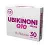 Ubikinoni Q10 150 mg -pakkaus (Via Naturale), 30 kapselia, 21 g; suorakulmainen kiiltäväpintainen valkoinen rasia, violetti-vaaleanpunainen groteskiteksti