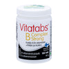 Vitatabs B-Complex Strong -pullo, valkoinen mattamuovi, sininen-musta groteskiteksti suomeksi, sininen Suomen lippu -symboli; sisältää kaikki 8 B-vitamiinia sekä koliinia ja PABA:a, 100 tablettia