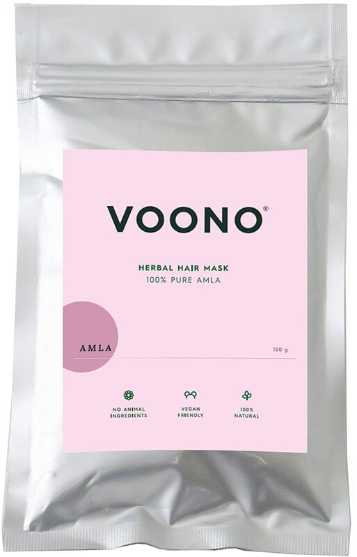 Voono Herbal Hair Mask Amla -hiusnaamiopussi, 100 % amla, 100 g