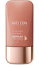 Weleda Sunkissed Bronzing Serum Drops -pullo: pinkki-kultainen design, Natural Science -tuotesarjan merkintä; sylinterimäinen pullo, jossa valkoinen tiputinkorkki ja kiiltävä pinta; etiketissä selkeä groteskiteksti; tausta on valkoinen ja yksinkertainen, ei ihmisiä tai käsiä näkyvissä.
