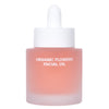 Whamisa Organic Flowers Facial Oil Deep Rich; huurrelasinen pullo valkoisella tippakorkilla, tekstillä ”ORGANIC FLOWERS FACIAL OIL”, sisältää ravitsevaa vaaleanpunaista nestettä; lieriömäinen muoto sileällä mattapinnalla; etiketissä yksinkertaista mustaa versaaligroteskitekstiä; tuote keskitettynä vaalealle tasaiselle taustalle, kuvattu tasaisessa valaistuksessa; ei ihmisiä tai käsiä.
