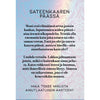 Hidasta Elämää Anna valosi loistaa -rohkaisukortit; koristeellinen pastellitaustainen teksti suomeksi otsikolla "Sateenkaaren päässä", käsittelee omanarvontuntoa ja ainutlaatuisuutta päättyen pohdiskelevaan kysymykseen; otsikko lihavoitu, leipäteksti tavallista groteskia; ei tuotetta tai pakkausta näkyvissä.