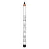 A white pencil with a black tip labeled Soft Eyeliner, featuring various certification logos and a black cap on the end opposite the tip. The pencil is cylindrical and has a matte finish. The label text is printed in simple, sans-serif font. Several small logos are printed near the center of the pencil body. The background is plain and light-colored, with no people or hands visible in the image. This eyeliner offers smooth, precise application.