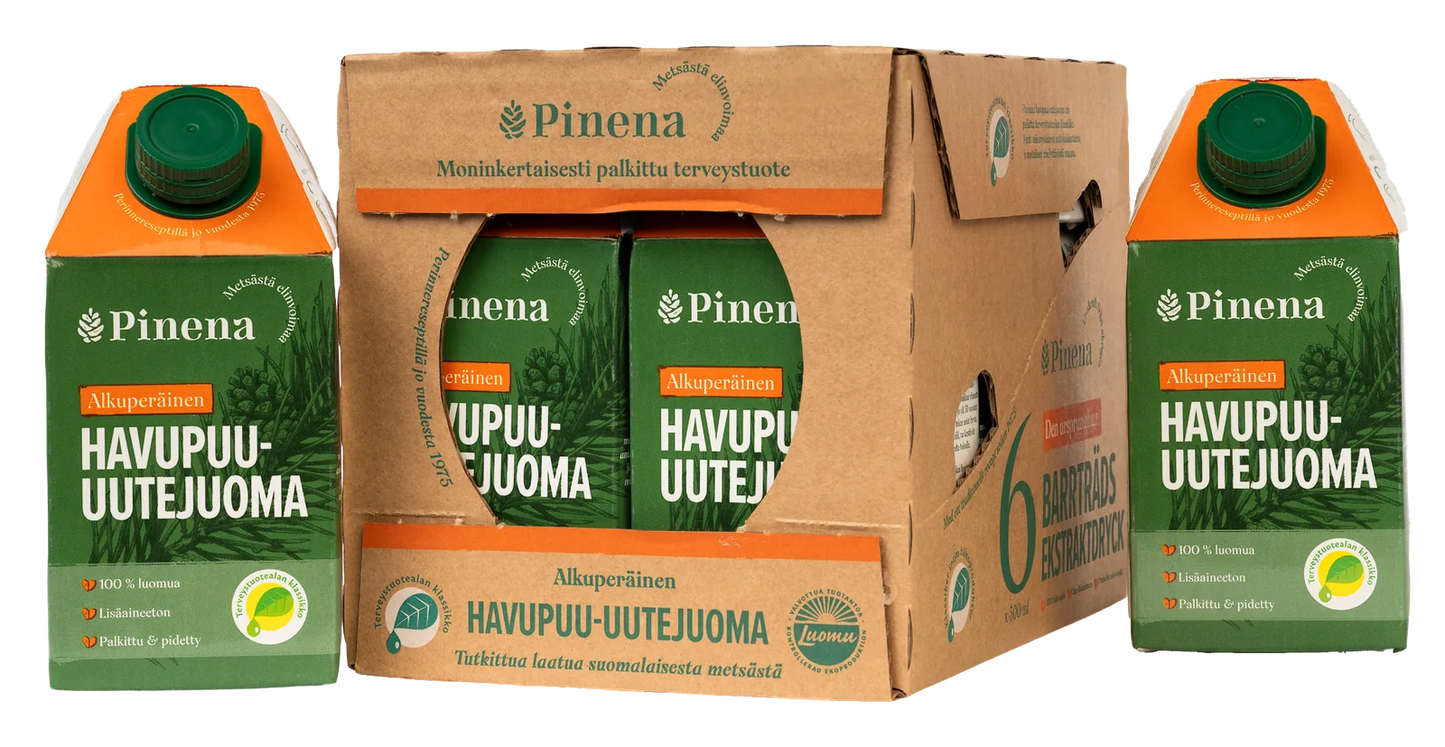 Pinena havupuu-uutejuoma 6-pack ja 500 ml pakkaukset