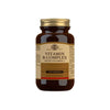 Solgar B-Complex + C-vitamiini -pullo, ruskea lasipullo kultaisella kierrekorkilla; 100 tablettia, vegaaninen