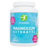Terveyskaista Magnesiumsitraatti 375 mg -pullo, valkoinen muovipullo mattapinnalla, sylinterimäinen muoto ja kierrekorkki; sinisessä etiketissä vihreä pyöreä logo ja suomenkielistä tekstiä selkeällä tekstausvapaalla kirjasimella; etiketissä näkyy "120 tablets"; ei ihmisiä tai käsiä näkyvissä; neutraali tausta tasaisessa valaistuksessa suoraviivaisessa tuotekuvassa.