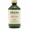 BRUNS Products Nº04 Magic Citrus Hoitoaine; tummanvihreä pullo tekstillä "BRUNS Balsam No. 04 Magisk Citrus", kevyt hoitoaine kultaisella korkilla ja valkoisella etiketillä, virkistävä sitrustuoksu; pullo lieriömäinen kiiltävällä kultaisella kierrekorkilla, mattapinta; valkoisessa suorakulmaisessa etiketissä mustaa groteskitekstiä, tuotenimi ja numero selkeästi luettavissa; tausta valkoinen, ei ihmisiä tai lisäesineitä kuvassa.