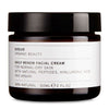 Evolve Daily Renew Uudistava Kasvovoide -purkki, 60 ml; ruskea, sylinterimäinen ja mattapintainen purkki mustalla kannella; valkoisessa etiketissä mustaa tekstausvapaata tekstiä peptideistä, hyaluronihaposta, argania ja antioksidanteista normaalille ja kuivalle iholle; kuvattu yksiväristä taustaa vasten lähikuvana, ei ihmisiä tai käsiä näkyvissä.