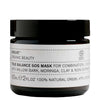 Evolve True Balance SOS Mask kasvonaamio; tumma, lieriön muotoinen ja kiiltäväpintainen purkki yhteensopivalla kierrekannella; valkoisessa suorakulmaisessa etiketissä mustaa groteskitekstiä tuotenimestä, kohdeihotyypistä (sekaiho/rasvainen iho) ja pääainesosista pajunkuori, moringa, savi ja noni-uute; merkinnät 100 % luonnonperäisiä ja 47 % luomuainesosia.