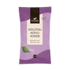 Foodin Koivusokeri -pussi, 200 g, violetti; ksylitolia sisältävä koivusokeri, etiketissä lehtikuvitus ja hajanaisia rakeita, kaksi- tai kolmikielistä tekstiä suomeksi, ruotsiksi ja englanniksi, valmistettu puhtaasta koivusta; pussi suorakulmainen uudelleensuljettavalla yläosalla, mattapinnalla; valkoista tekstausvapaata typografiaa tuotetiedoissa; ei ihmisiä tai käsiä näkyvissä; vaalea studiotausta.