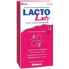 Vitabalans Lacto Lady -maitohappobakteeritabletit, pinkki-valkoinen rasia karpalokuvituksella, teksti suomeksi ja ruotsiksi