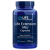 Life Extension Mix Capsules; sininen, lieriön muotoinen ja kiiltäväpintainen muovipurkki; valkoisessa etiketissä sinistä ja mustaa groteskitekstiä "Life Extension Mix Capsules", "state-of-the-art multi-nutrient formula" ja "360 capsules"; valkoinen tausta.