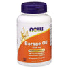 NOW Borage Oil -kapselit, 1000 mg, 60 kapselia; valkoinen, mattapintainen ja sylinterimäinen pullo oranssilla korkilla; oranssissa etiketissä lihavoitu NOW-logo sekä teksti 240 mg gammalinoleenihaposta (omega-6), ei-GMO-alkuperästä ja heksaanittomasta valmistuksesta; kuvattu valkoista studiotaustaa vasten ilman ihmisiä tai käsiä.