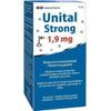 Unital Strong 1,9 mg -melatoniinipakkaus, 60 tablettia; sininen-valkoinen mattapintainen pahvirasia, lihavoitu groteskiteksti suomeksi ja ruotsiksi, kuunsirppi- ja tähtikuvake etupaneelissa