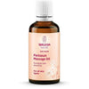 Weleda Mother Perineum Massage Oil -pullo, ruskea lasi, teksti ihon joustavuudesta, sopii kaikille ihotyypeille; pieni kukkakuvitus, valkoinen-pinkki liukuväritausta, valkoinen muovikorkki, kiiltäväpintainen